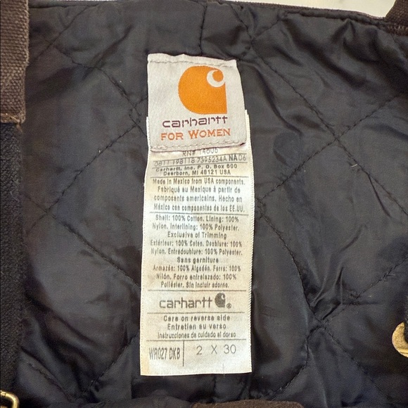 Carhartt Dark Brown Overalls women’s - Picture 5 of 6